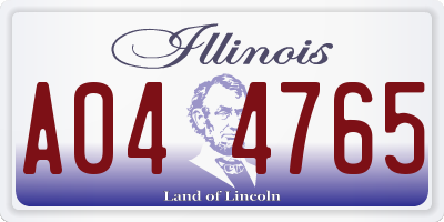 IL license plate A044765