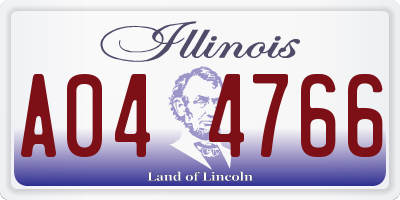 IL license plate A044766