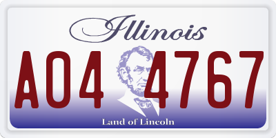 IL license plate A044767