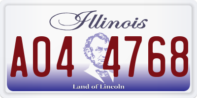 IL license plate A044768