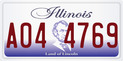 IL license plate A044769