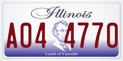 IL license plate A044770