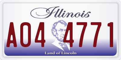 IL license plate A044771
