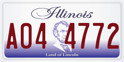 IL license plate A044772