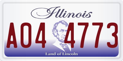 IL license plate A044773