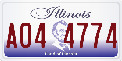 IL license plate A044774