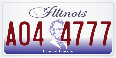 IL license plate A044777