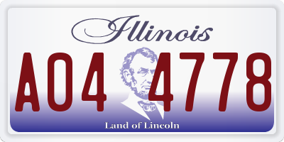 IL license plate A044778