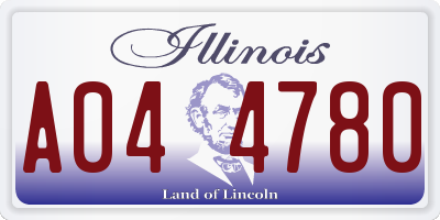 IL license plate A044780