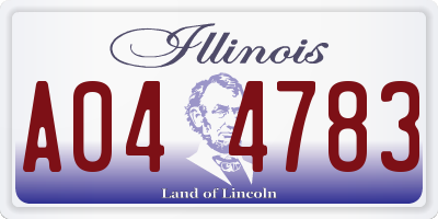IL license plate A044783