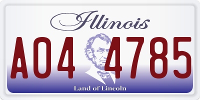 IL license plate A044785