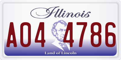 IL license plate A044786