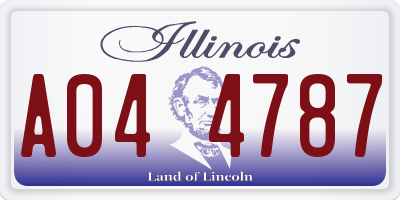IL license plate A044787