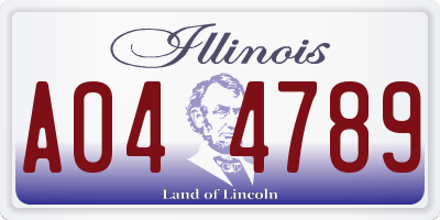 IL license plate A044789