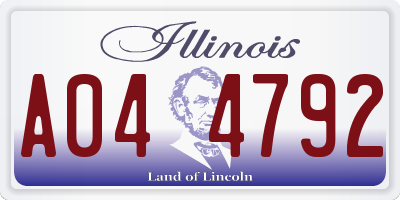 IL license plate A044792