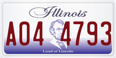 IL license plate A044793
