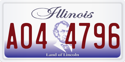 IL license plate A044796