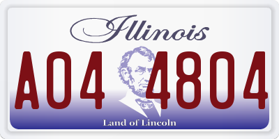 IL license plate A044804