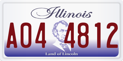 IL license plate A044812