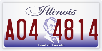 IL license plate A044814