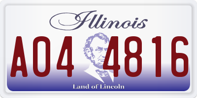 IL license plate A044816