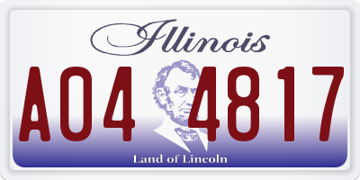 IL license plate A044817