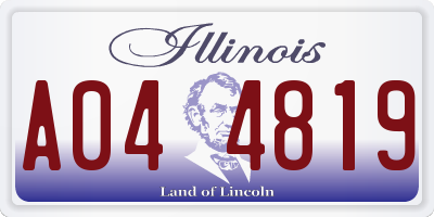IL license plate A044819