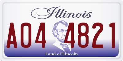 IL license plate A044821