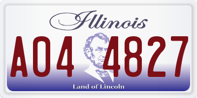 IL license plate A044827