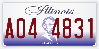 IL license plate A044831