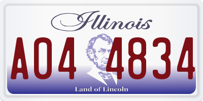 IL license plate A044834