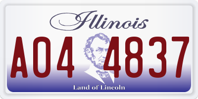 IL license plate A044837