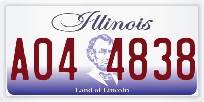 IL license plate A044838
