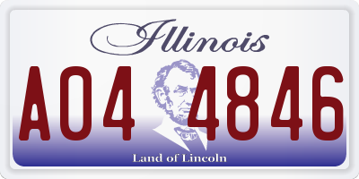 IL license plate A044846