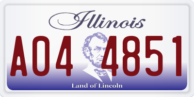 IL license plate A044851