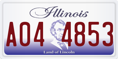 IL license plate A044853