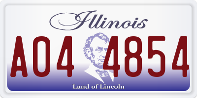 IL license plate A044854