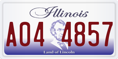 IL license plate A044857