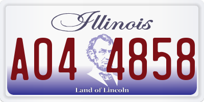 IL license plate A044858