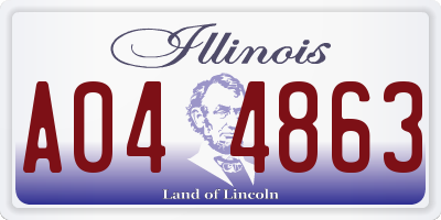 IL license plate A044863