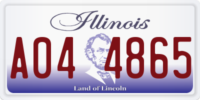 IL license plate A044865