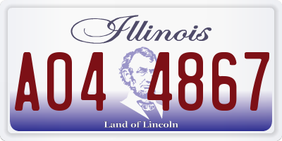 IL license plate A044867