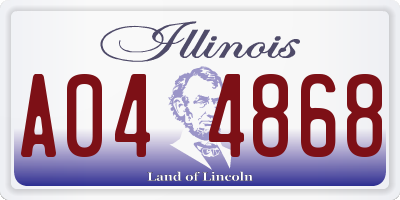 IL license plate A044868