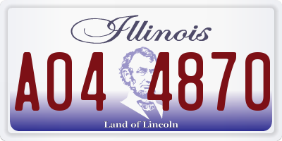IL license plate A044870