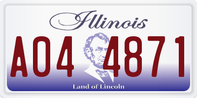 IL license plate A044871