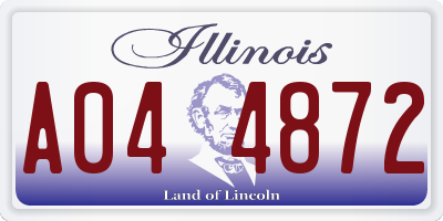 IL license plate A044872