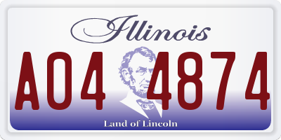 IL license plate A044874
