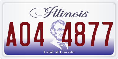 IL license plate A044877