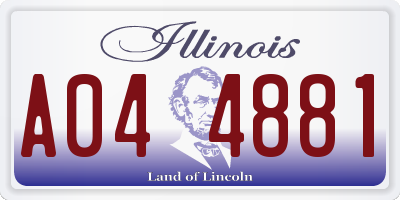 IL license plate A044881