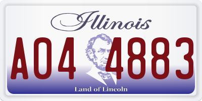 IL license plate A044883